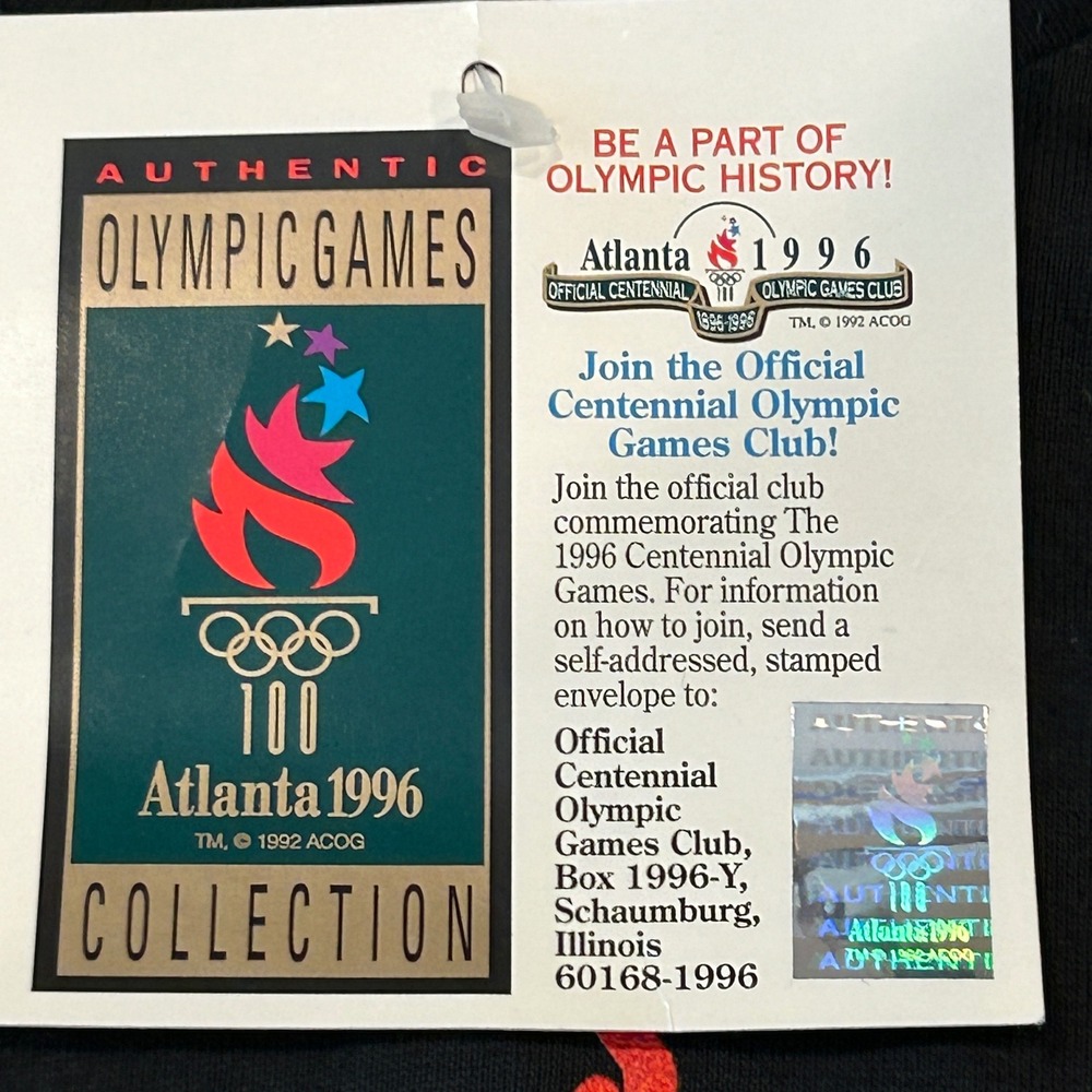 Vintage Atlanta 1996 Olympics Shirt Mens Adult XXL Black Heavyweight Cotton USA - Picture 4 of 9